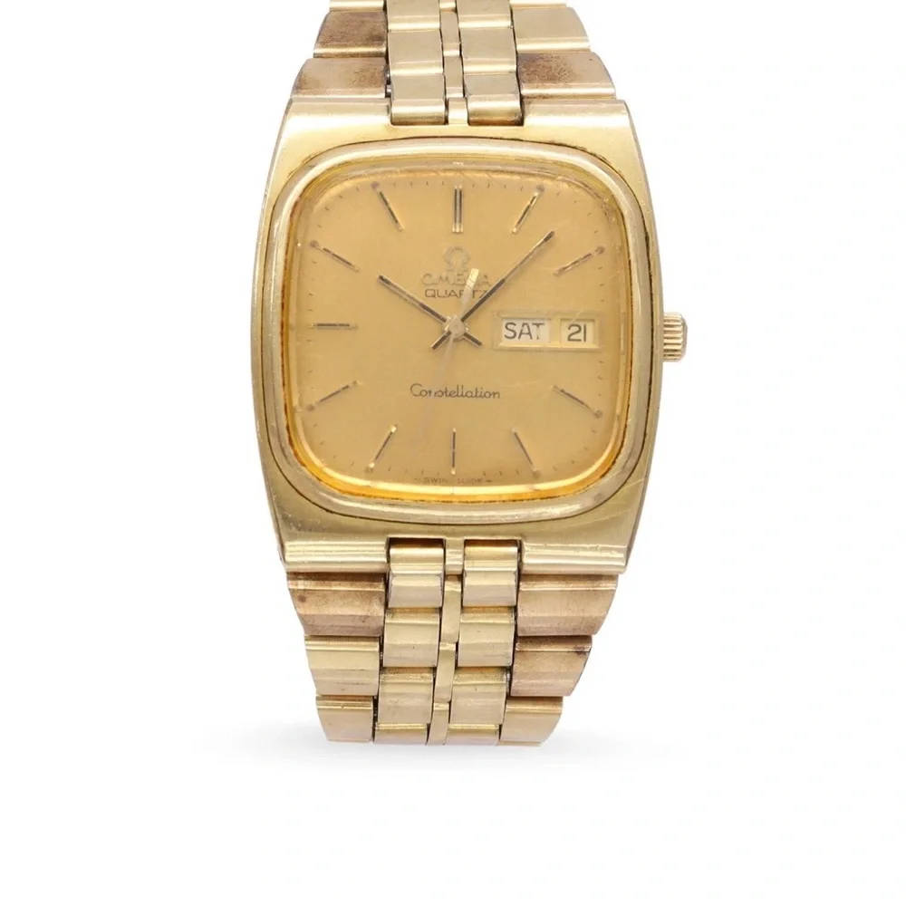 Omega Constellation 10k & 14k Gold F Day-Date Box and Papers Rare Men’s Watch